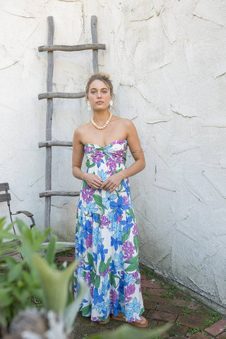 maxi dress with a knot Printed Tube Knot Maxi Dress MULTI / Medium