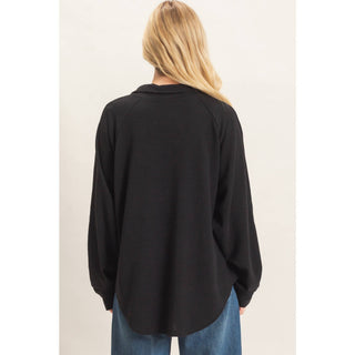 Open Collar Knit Pullover