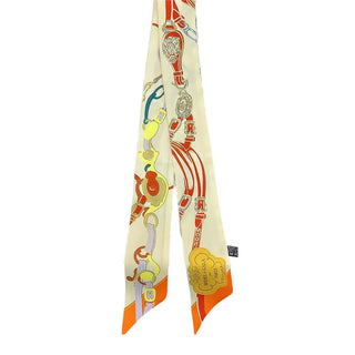 Equestrian Print Silky Feel Twilly Scarf