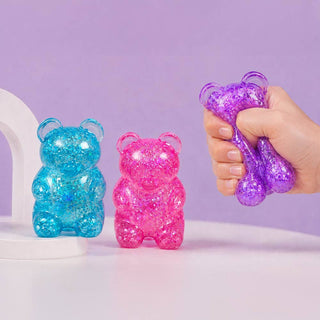 12PCS - Glittered Gummy Bear Squeeze Stress Relief Toy