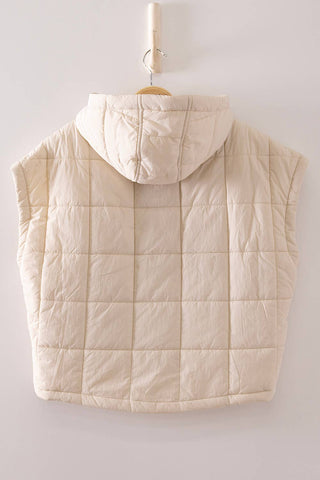NJ90482-Quilted Hooded Puffer Vest