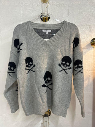 Skull V Neck Sweater