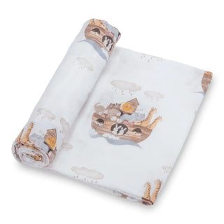 Noah's Ark Baby Muslin Swaddle Blanket