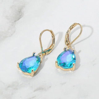Teardrop Glass Stone Drop Dangle Earrings