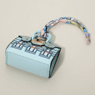 House Printed Faux Leather Elegant and Stylish Mini Purse / Bag Charm
