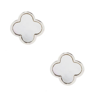 Gold Dipped Quatrefoil Stud Earrings