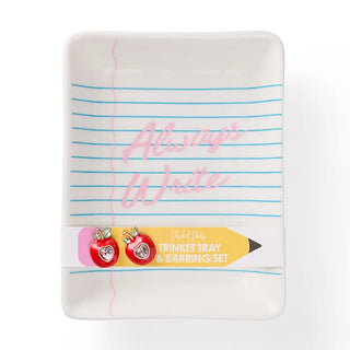 Trinket Pencil Tray and Earring Set