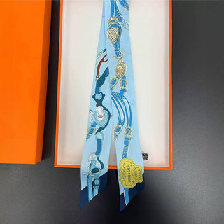 Equestrian Print Silky Feel Twilly Scarf