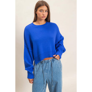 Ribbed Drop Shoulder Sweater