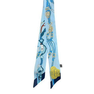 Equestrian Print Silky Feel Twilly Scarf