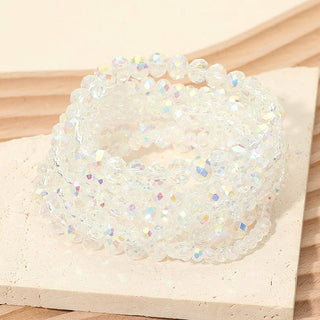 10PCS - Faceted Beaded Stretch Multi Layered Bracelets