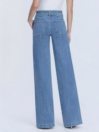 Super High Rise Wide Leg Jeans with Tie