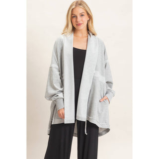 Open Front Tie Waist Cardigan