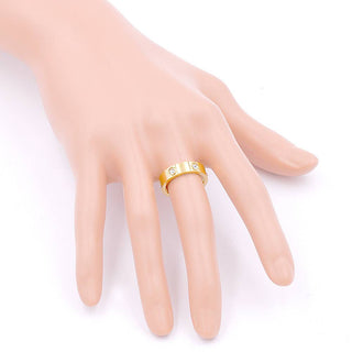 Stone Embellished Stainless Steel Band Ring