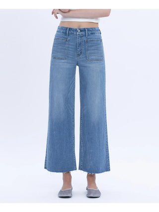 High Rise Crop Wide Leg Jeans