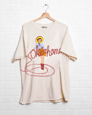 Oklahoma Cowgirl Off White Thrifted Tee