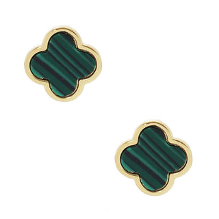 Gold Dipped Quatrefoil Stud Earrings