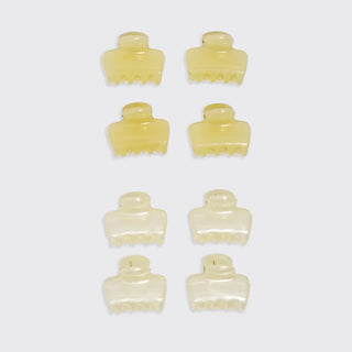 Mini Jelly Cloud Clips 8pc Set - Pearlized Cream & Butter Yellow
