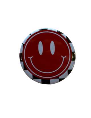 Smiley Face Checkered Button