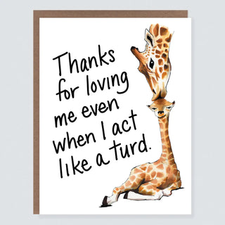 Giraffe Mom and Baby Card
