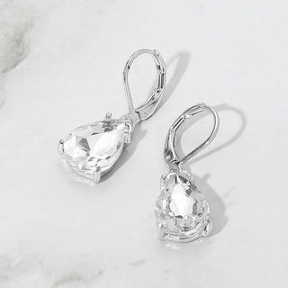 Teardrop Glass Stone Drop Dangle Earrings