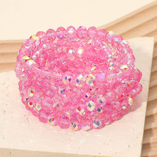 10PCS - Faceted Beaded Stretch Multi Layered Bracelets