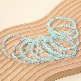10PCS - Faceted Beaded Stretch Multi Layered Bracelets
