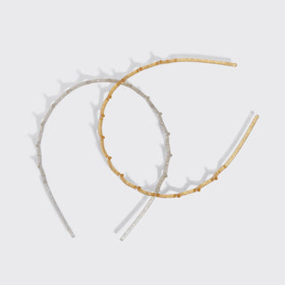 Recycled Plastic Zigzag Headbands 2pc Set - Gold & Silver