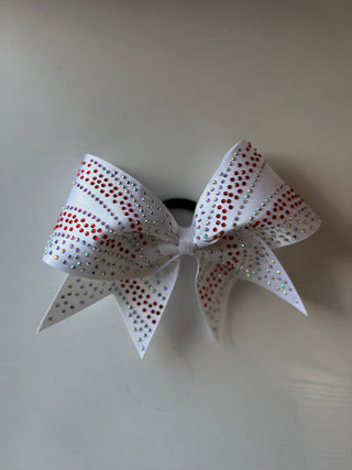 Swoosh Burst Satin Rhinestone Bow