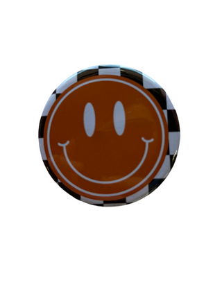 Smiley Face Checkered Button