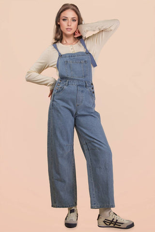 Denim Barrel Leg Overall