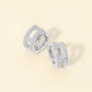 14K Gold Dipped CZ Stone Paved Mini Hoop Earrings