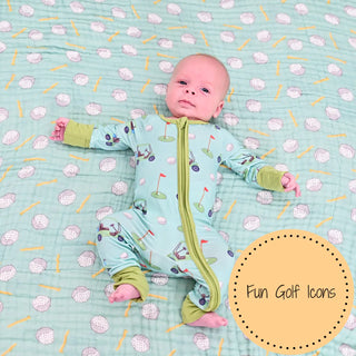 Hole in One Golf Baby Muslin Swaddle Blanket