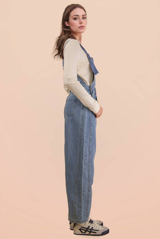 Denim Barrel Leg Overall