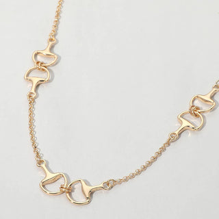 18K Gold Dipped Horsebit Link Chain Necklace