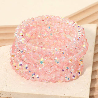 10PCS - Faceted Beaded Stretch Multi Layered Bracelets