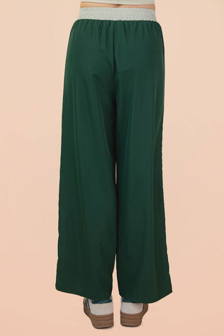 Wide Leg Track Pants W/ Piping Detail