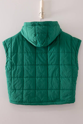 NJ90482-Quilted Hooded Puffer Vest