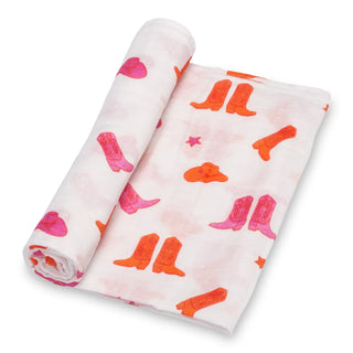 Life is Better in Boots Western Baby Muslin Swaddle Blanket