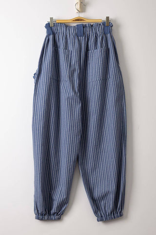 Bow Detail Stripe Textured Woven Pants