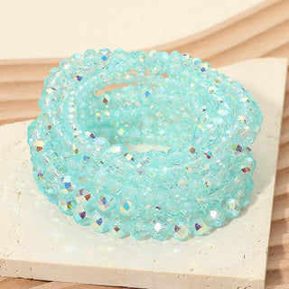 10PCS - Faceted Beaded Stretch Multi Layered Bracelets