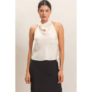 Draped Halter Satin Top