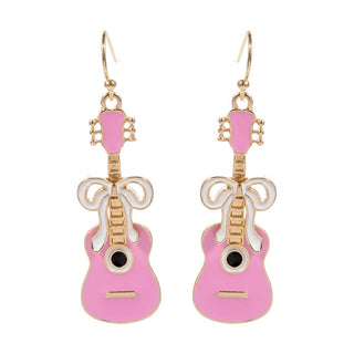 Enamel Guitar Bow Dangle Earrings