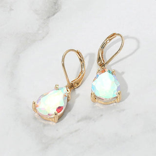 Teardrop Glass Stone Drop Dangle Earrings