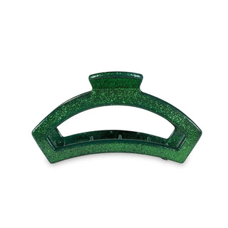 Open Green Glitter Medium Hair Clip