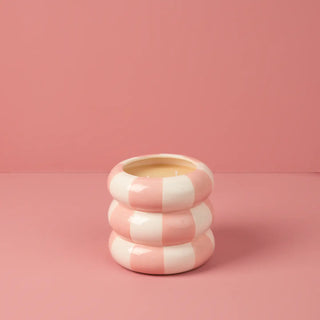 Sweet Grace Striped Pink Candle #074