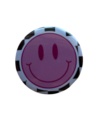 Smiley Face Checkered Button