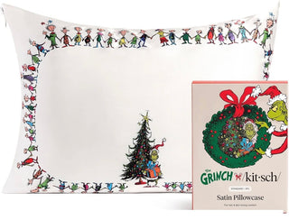 The Grinch x Kitsch Satin Pillowcase in Whoville
