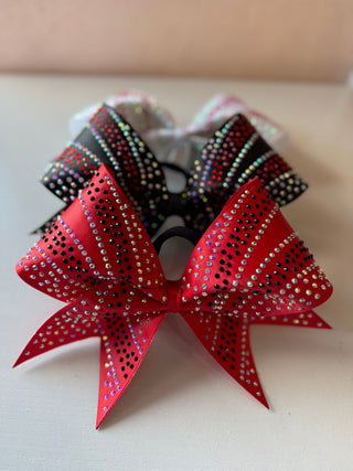 Swoosh Burst Satin Rhinestone Bow
