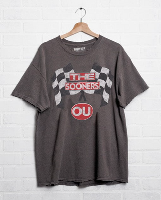 OU Sooners Cars Charcoal Thrifted Tee